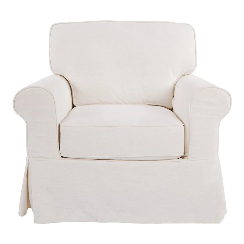 Arm Chair with Removable Washable Slip Cover – Solid Wood Frame, 3 Colors