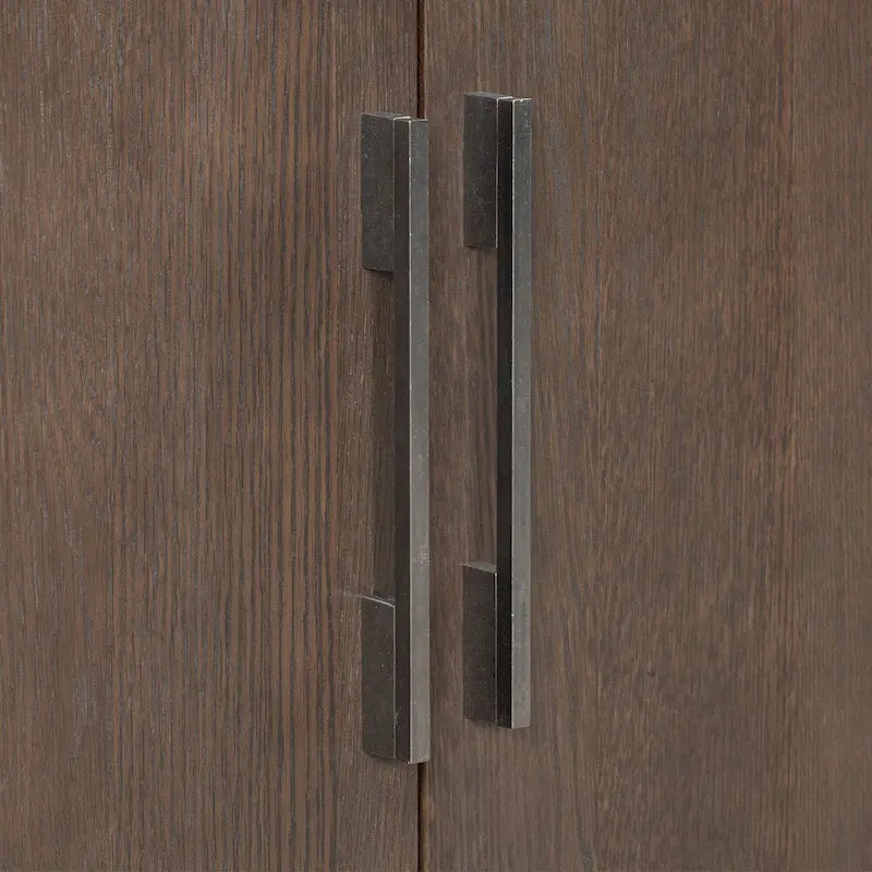 2-Door Wood Cabinet with Adjustable Shelf and Oak Legs