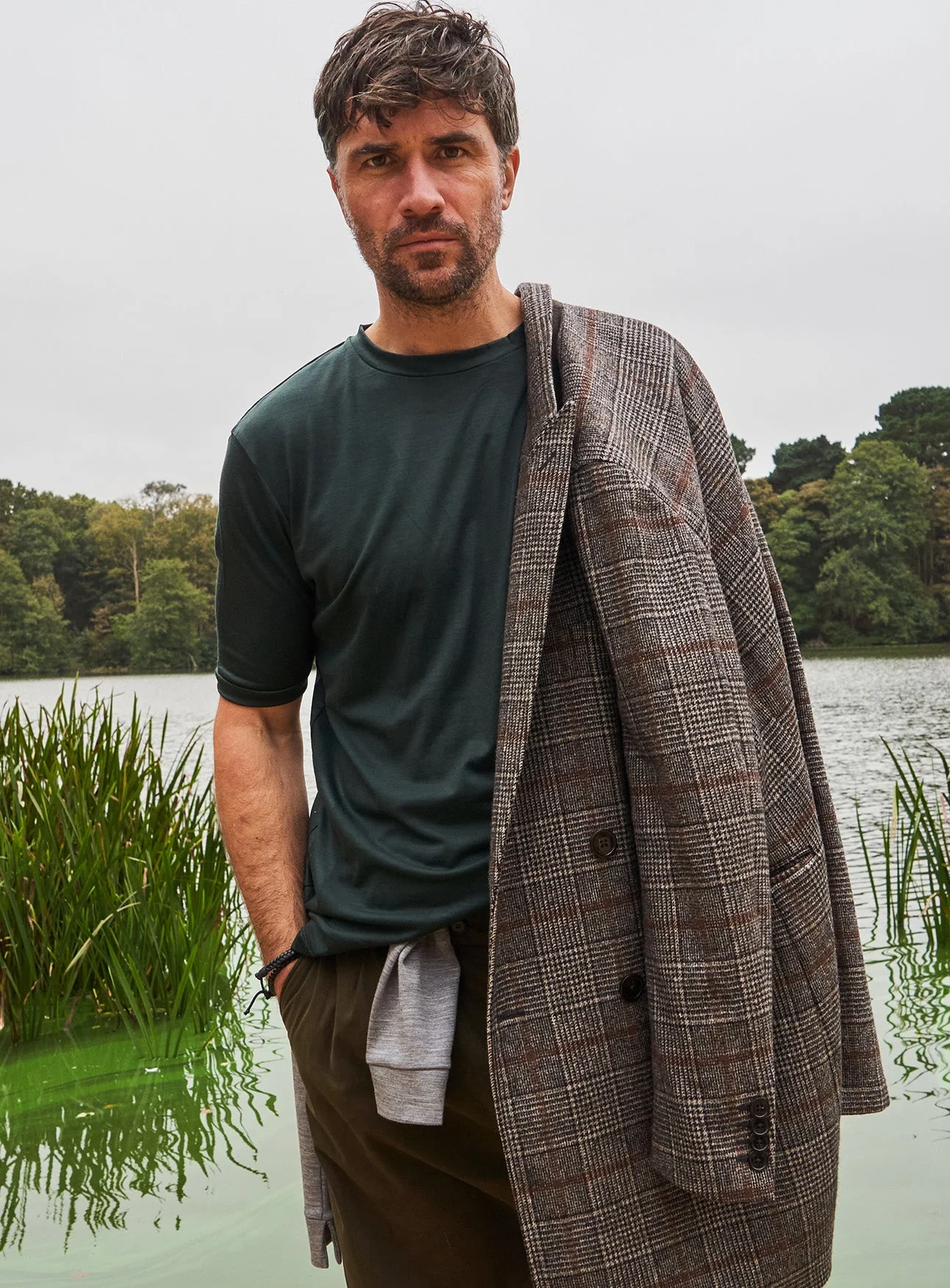 Merino Deep Green Stretch T-Shirt