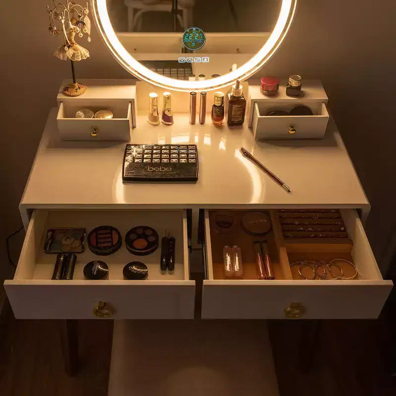 Costway Vanity Dressing Table Set Touch Screen Dimming Mirror