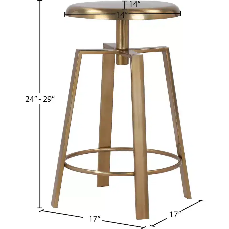 Gold Iron Adjustable Counter/Bar Stool