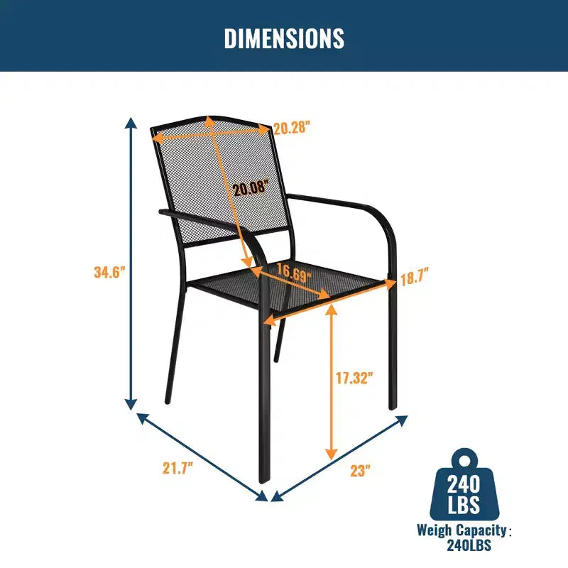 CLIHOME 9-Piece Outdoor Dining Set,Steel Frame Mesh Table & Chairs Set