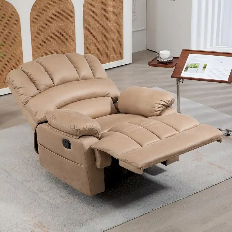 Extra-Large Manual Recliner Chair with Fabric Upholstery