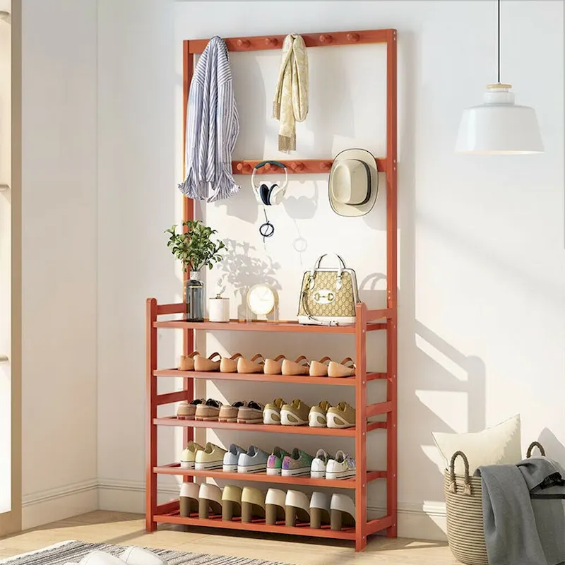 Entryway Shoes Rack Stand Storage Shelf Bamboo