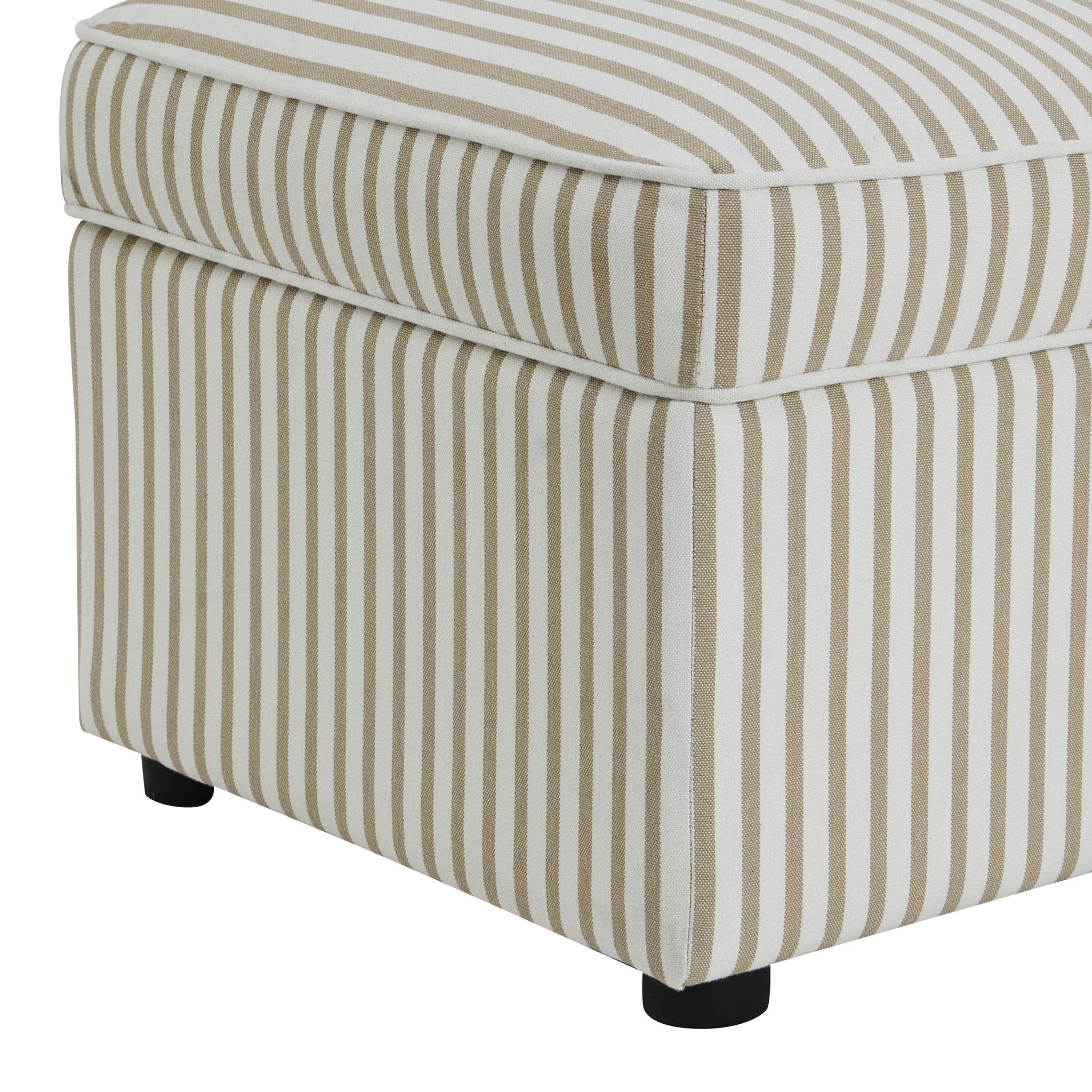 Rectangle Ottoman Storage - Sand Stripe