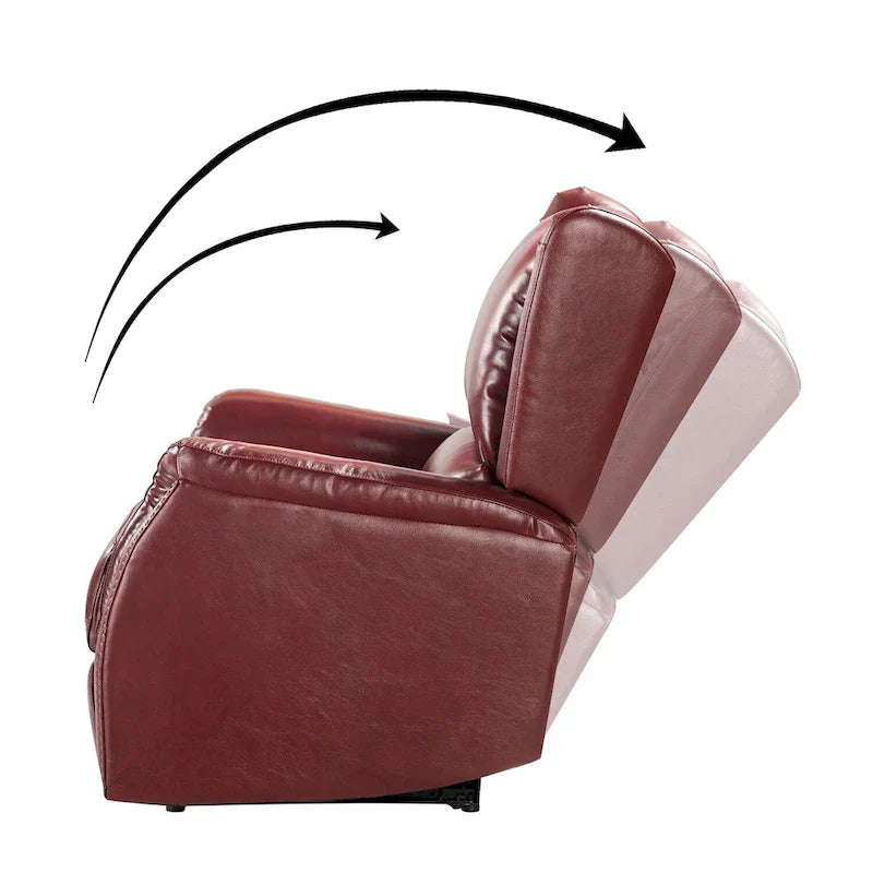Genuine Leather Power Recliner with USB Port 鈥?Wingback Nailhead Set of 2