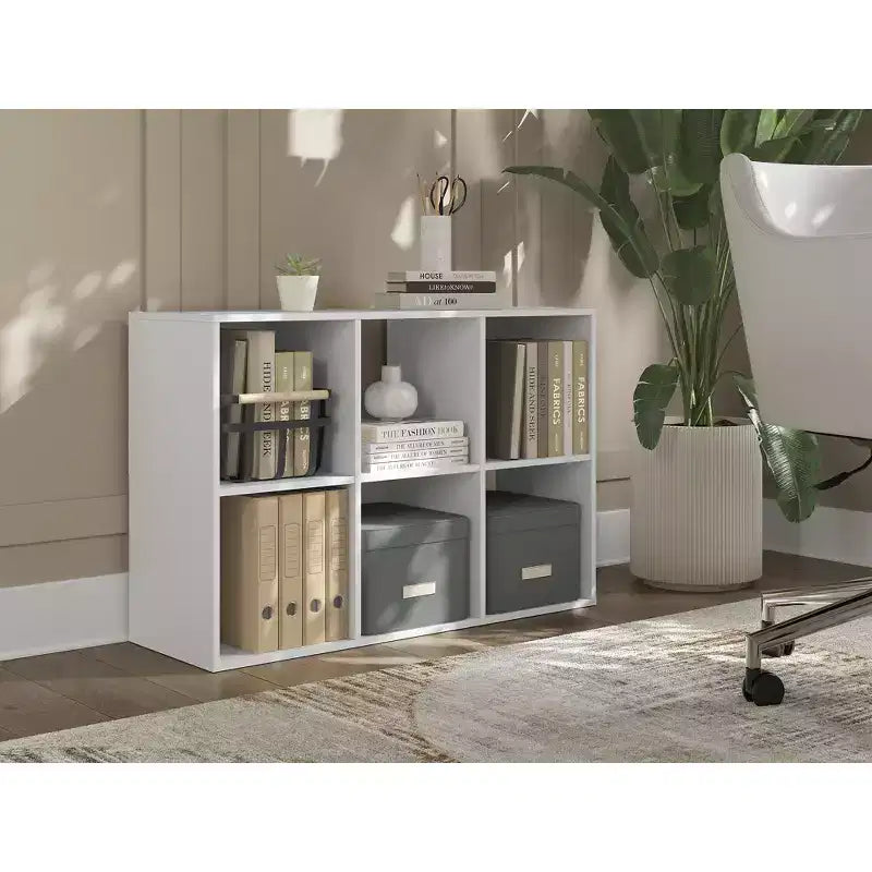 6-Cube Open Storage Organizer Bookcase, Versatile Display Unit for Home Organization, Wood Laminate