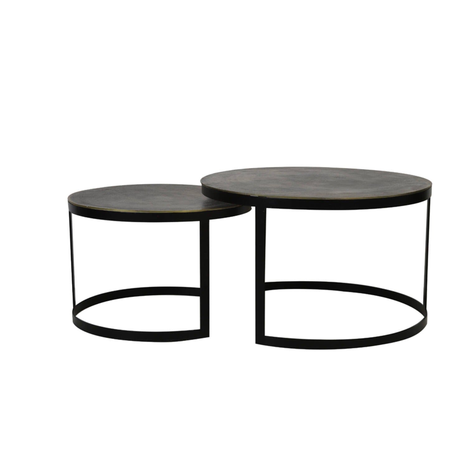 Black & Antique Bronze Nested Coffee Tables