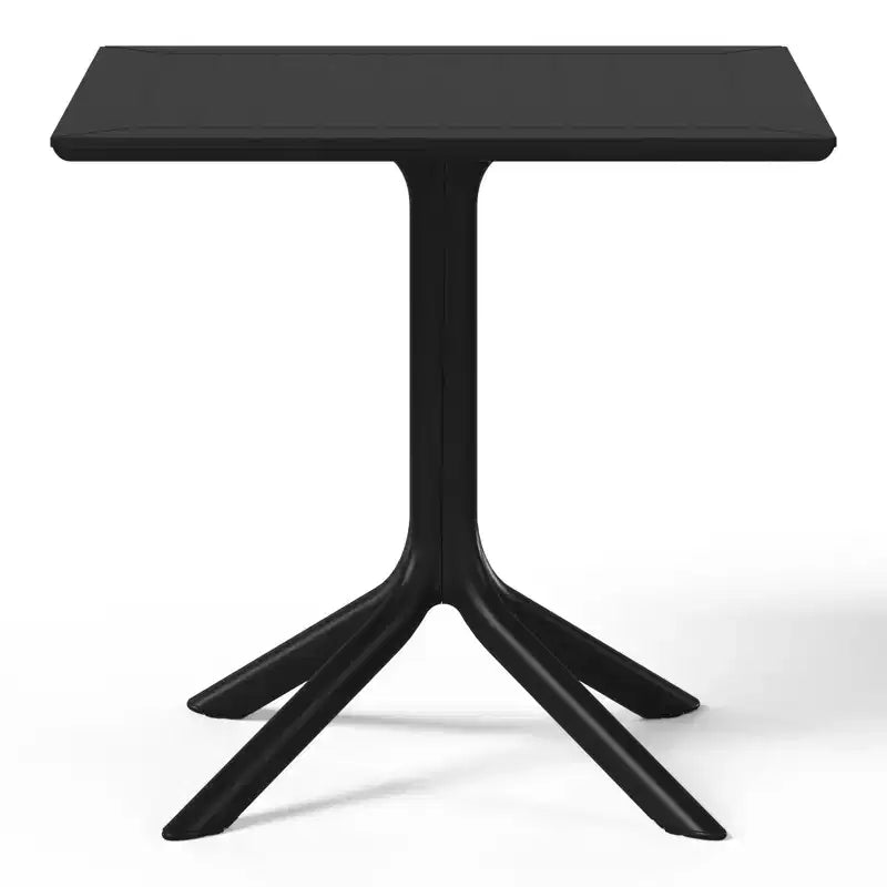 WestinTrends Playa 5-Piece Outdoor Resin Square Patio Dining Table Set with Stackable Patio Dining Chairs