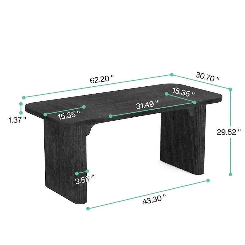 63 Computer Desk for Home Office, Simple Rectangular Writing Table for Study Room Bedroom