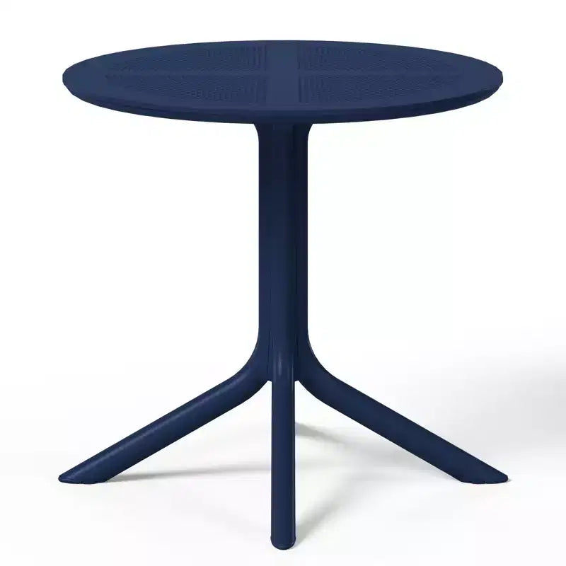 WestinTrends Playa Modern 5-Piece Resin Round Patio Dining Table Set with Stackable Patio Dining Chairs