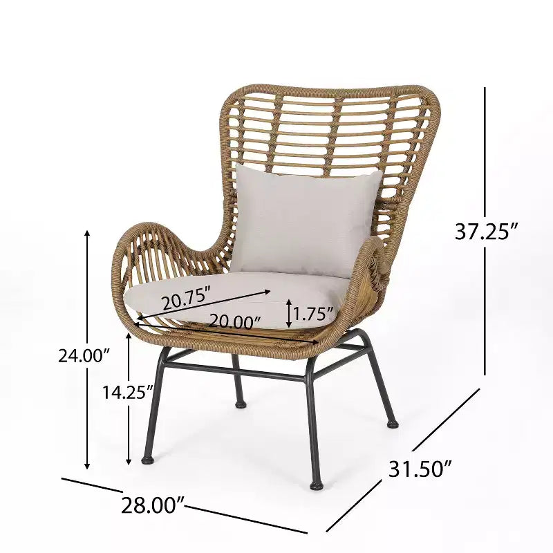 Christopher Knight Home Bechtel Outdoor Wicker and Tempered Glass 5 Piece Chat Set with Ottomans