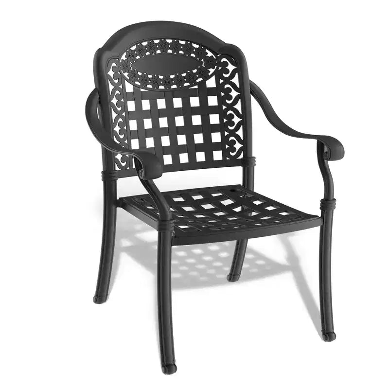 5-Piece Rectangular Cast Aluminum Patio Dining Set for Outdoor Backyard Garden Deck Poolside with Cushions