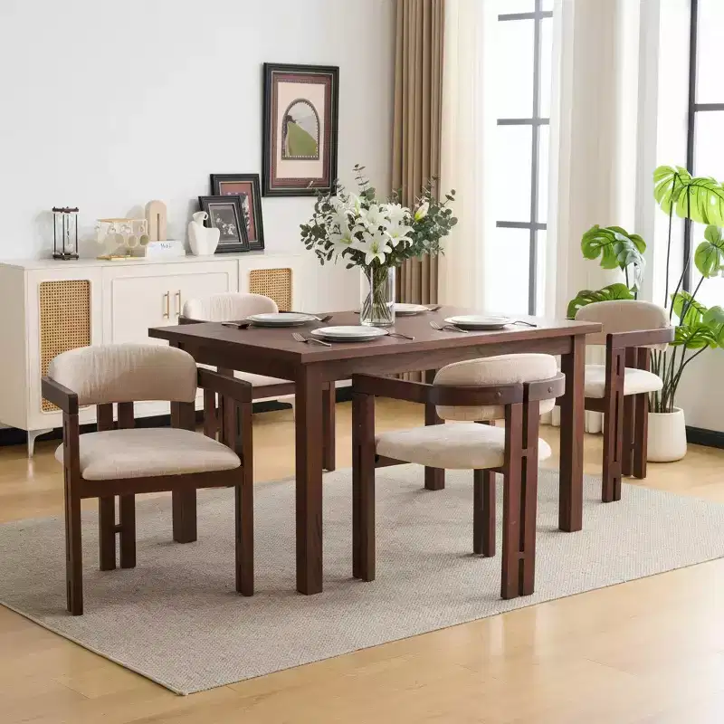 Christopher Knight Home Pascale Mid-Century Modern Rubberwood Upholstered Dining Chairs (Set of 4)