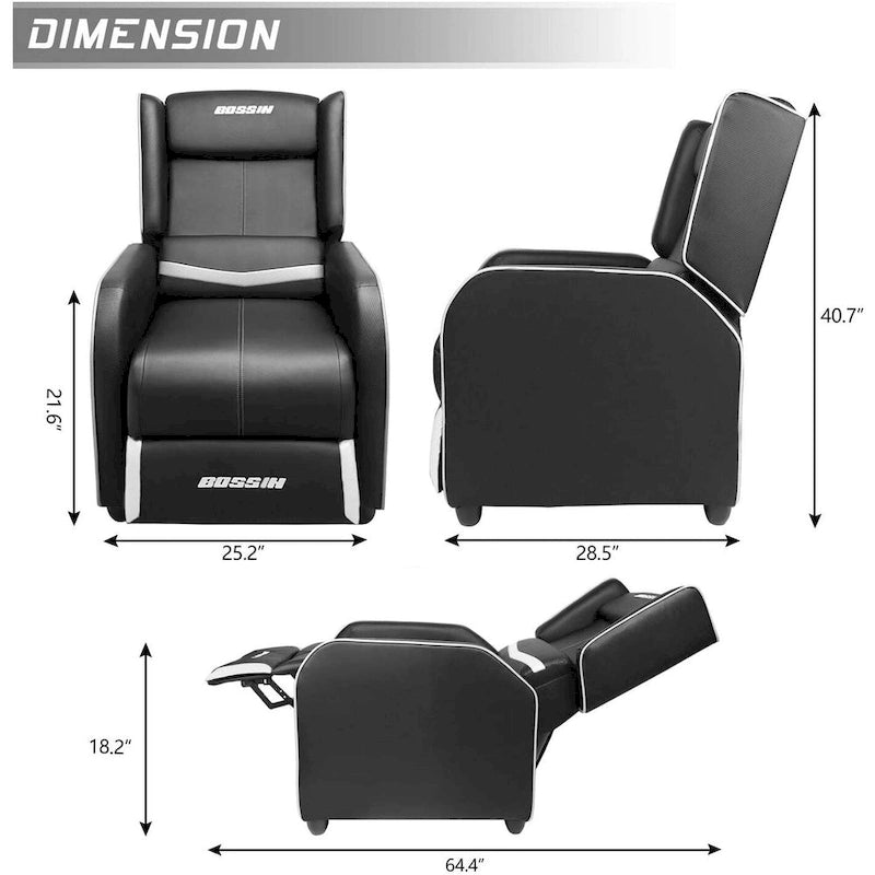 PU Leather Ergonomic Gaming Single Recliner Sofa for Living Room