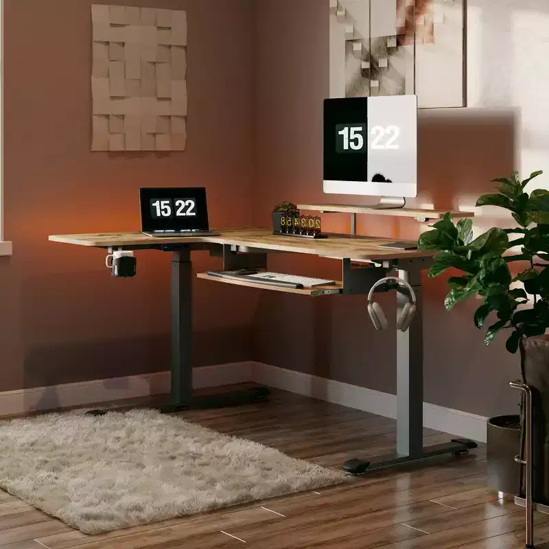 EUREKA ERGONOMIC 60x23 L Shaped Standing Desk with Accessories Set