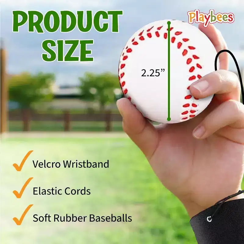Playbees Reactive Sports Wrist Balls Baseballs - 6PK