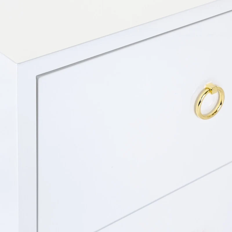 White and Gold Lacquer Chest - 24 W x 18 D x 26 H