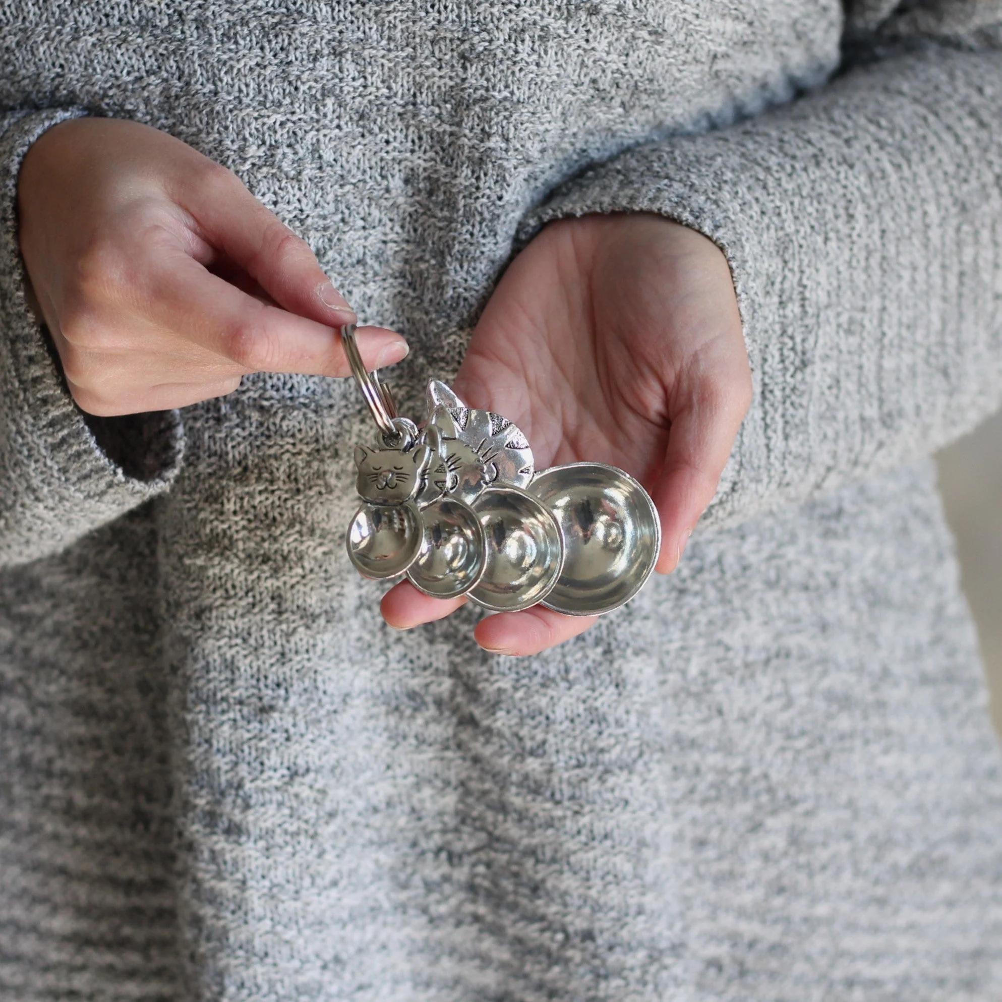 Handmade Pewter Cats Measuring Spoons