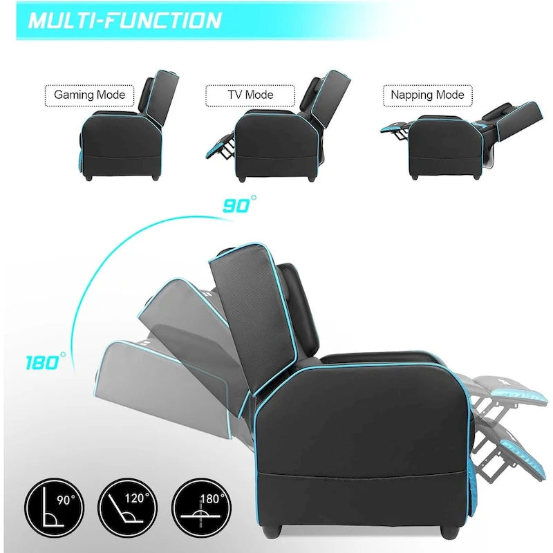 PU Leather Ergonomic Gaming Single Recliner Sofa for Living Room