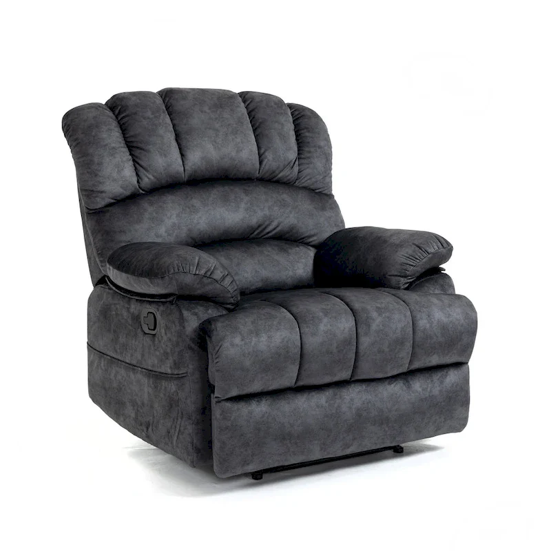 Extra-Large Manual Recliner Chair with Fabric Upholstery