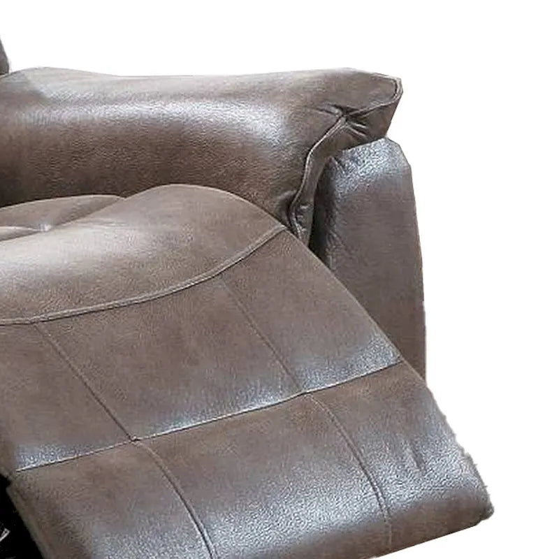 Manual Recliner Chair – Brown, Contemporary Style, Pillow Top Arms, Seats 1