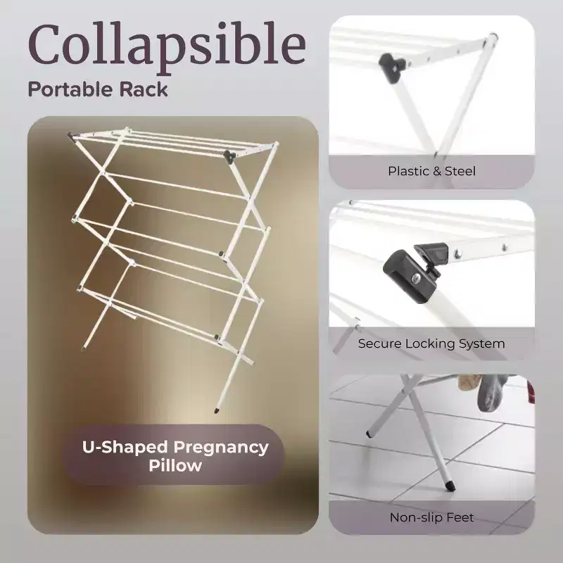 Lavish Home Collapsible Clothes Drying Rack, White