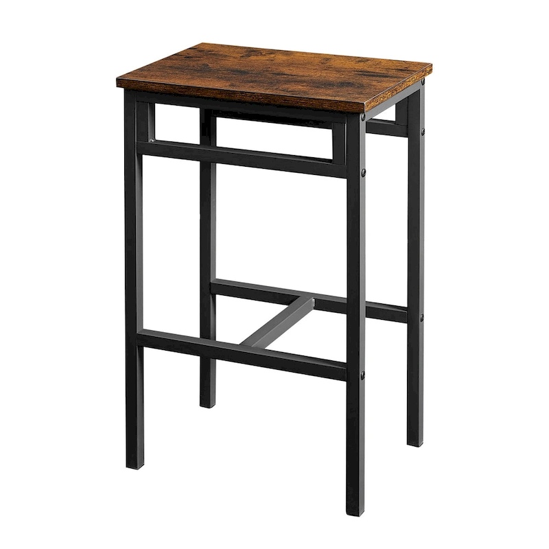 Counter Height Dining Table Set with 4 Bar Stools Metal Frame Vintage Wooden Tabletop Rectangular Dining Table, 5-Piece