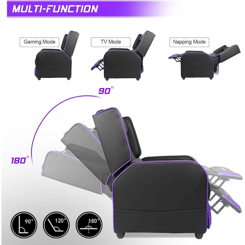 PU Leather Ergonomic Gaming Single Recliner Sofa for Living Room