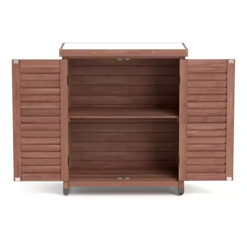 Whisen Potting Bench with Cabinet & Metal Top