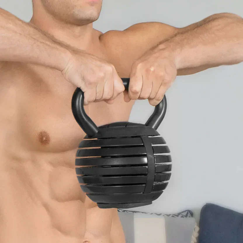 7 in 1 Adjustable Kettlebell Weight Set ¨C 3.4kg to 18kg, Quick Lock System, Ergonomic Handle, Compact Strength Training Gear for Home Gym Workouts