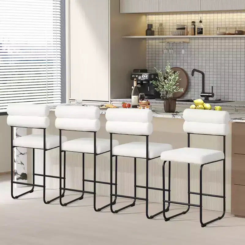 Costway Set of 2 Counter Height Bar Stools 26 Counter Stools w/ Metal Frame & Footrest