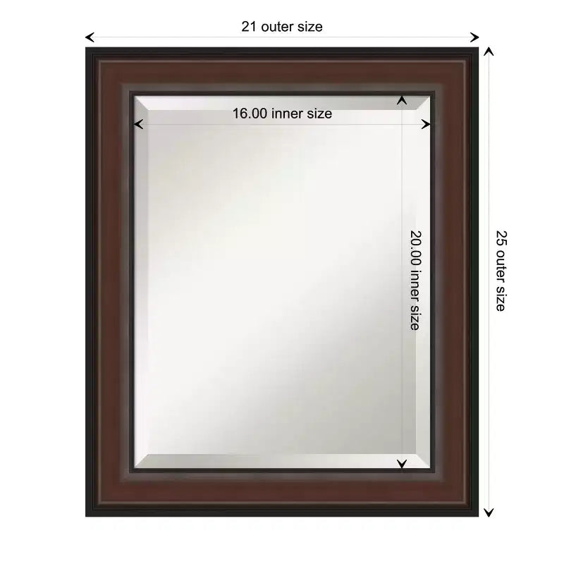 Harvard Walnut Beveled Framed Wall Mirror