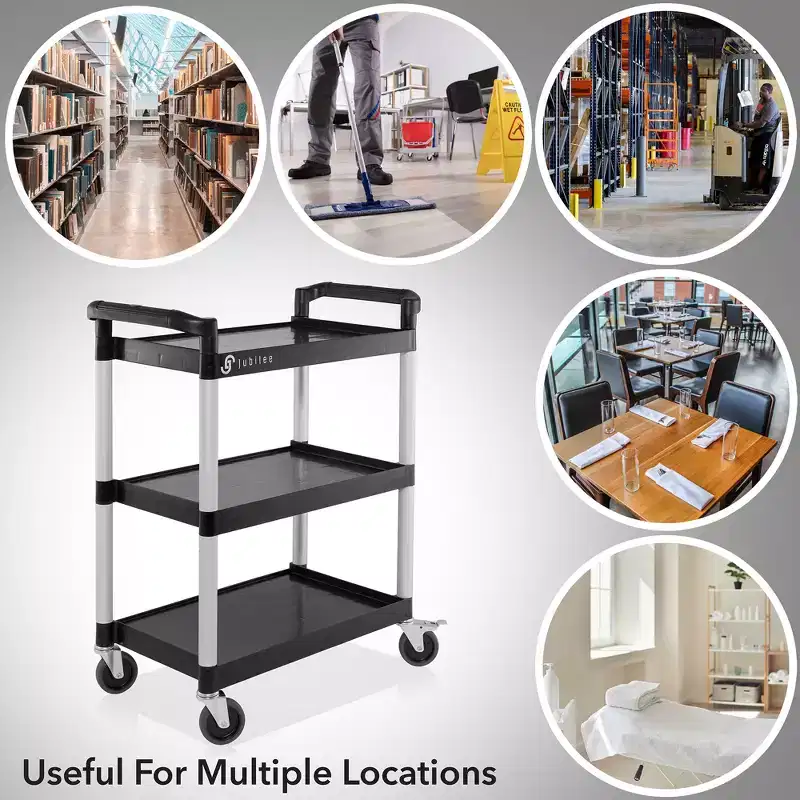 3-Tier Utility Service Cart with Wheels