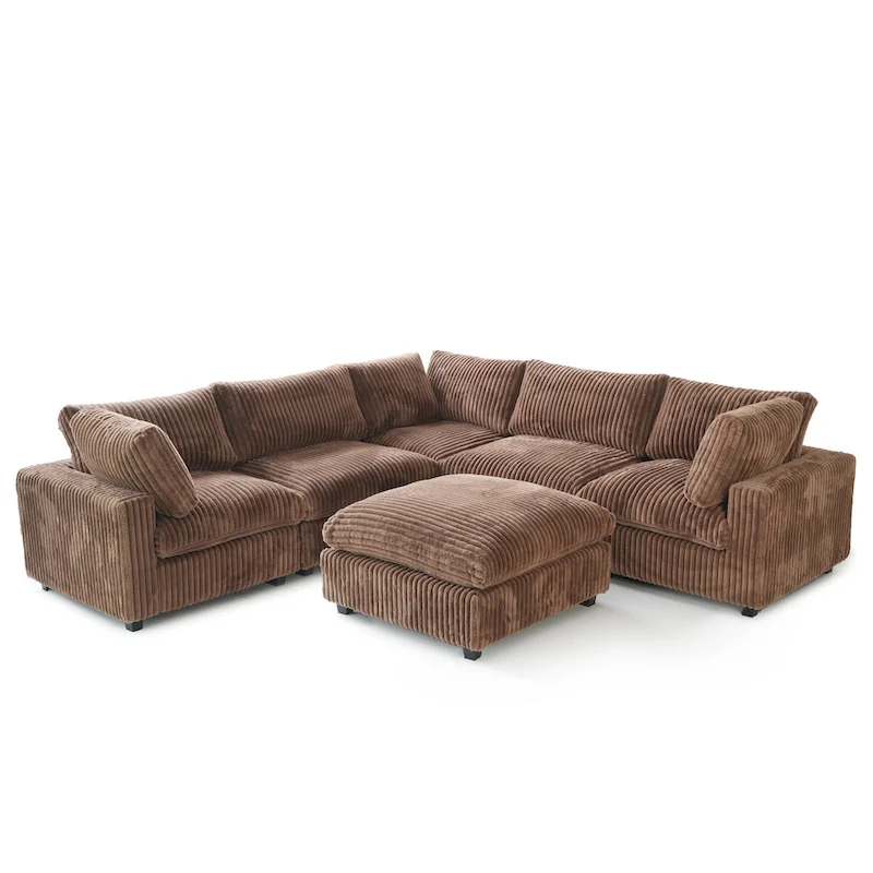 Cloud Corner Sofa Soft Plush Upholstered Modular Sectional Sofa Down Filled Living Room Couch