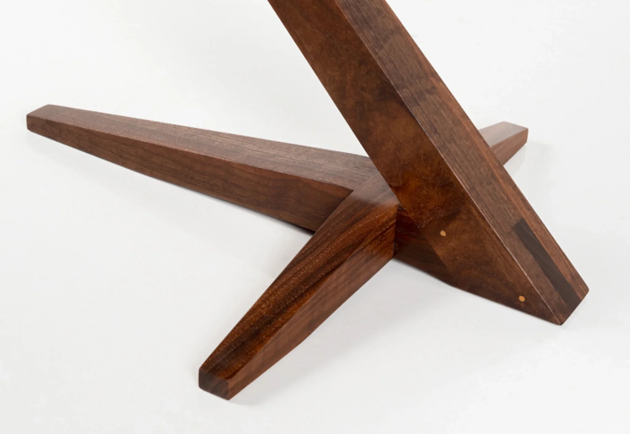 Cantilever Side Table - Perched atop a solid cherry or walnut base that rises from its splayed foot on a