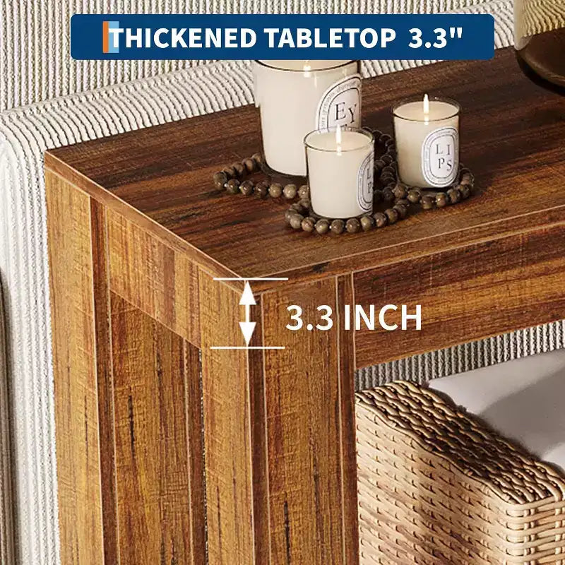 63 Entryway Console Table with 2 Drawers, Narrow Wooden Sofa Table for Living Room, Hallway, or Foyer, Accent Storage Table