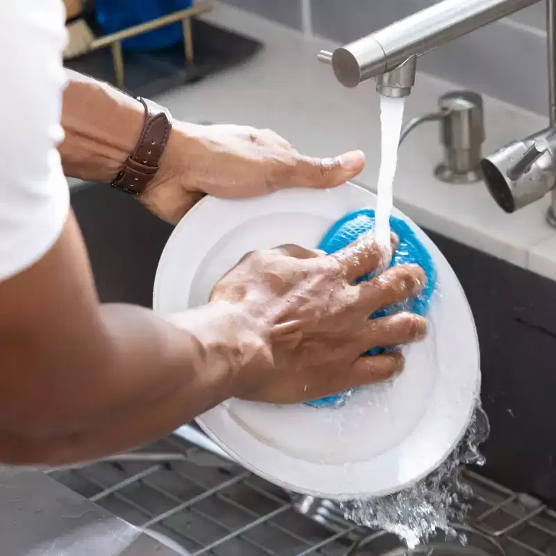 E-Cloth Washing Up Pad - Blue - 4pk: Microfiber, Cleaning Tools, Metal, Ceramic, Glass