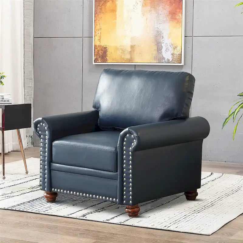 Vintage Elegant PU Upholstered Armchair, For Indoor Use