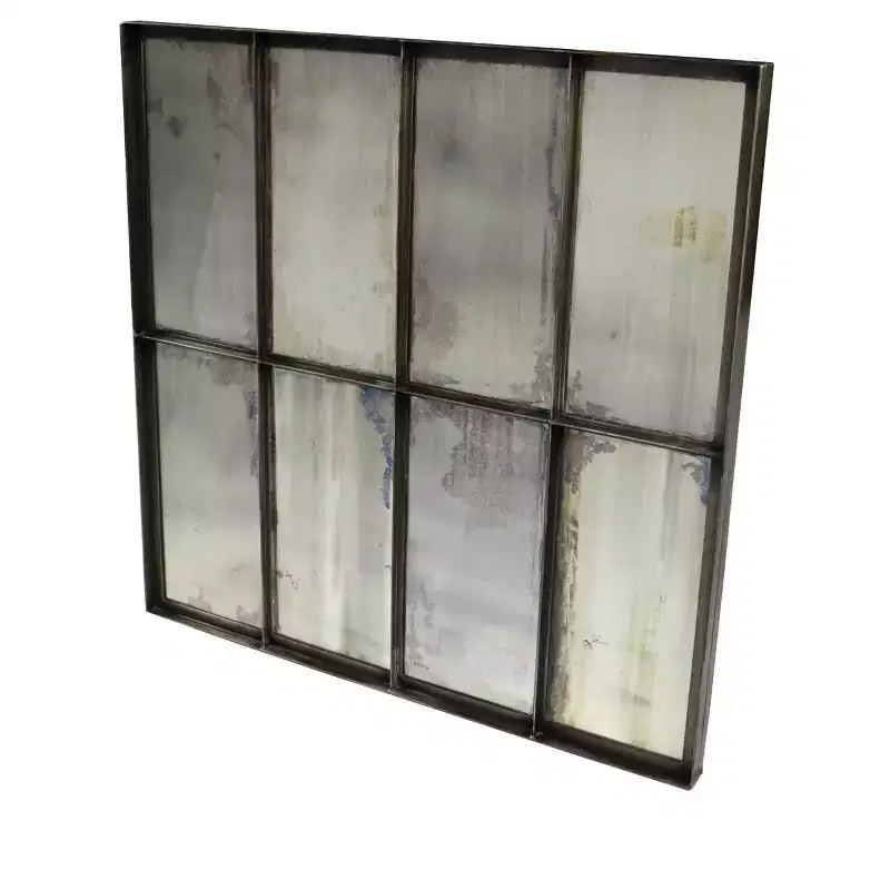 40-Inch Square Black Metal Framed Wall Mirror