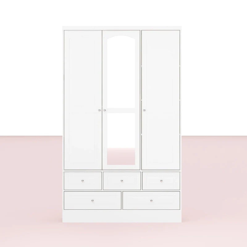Modular Majesty Double Wardrobe Mirror-Front Storage Closet Armoires