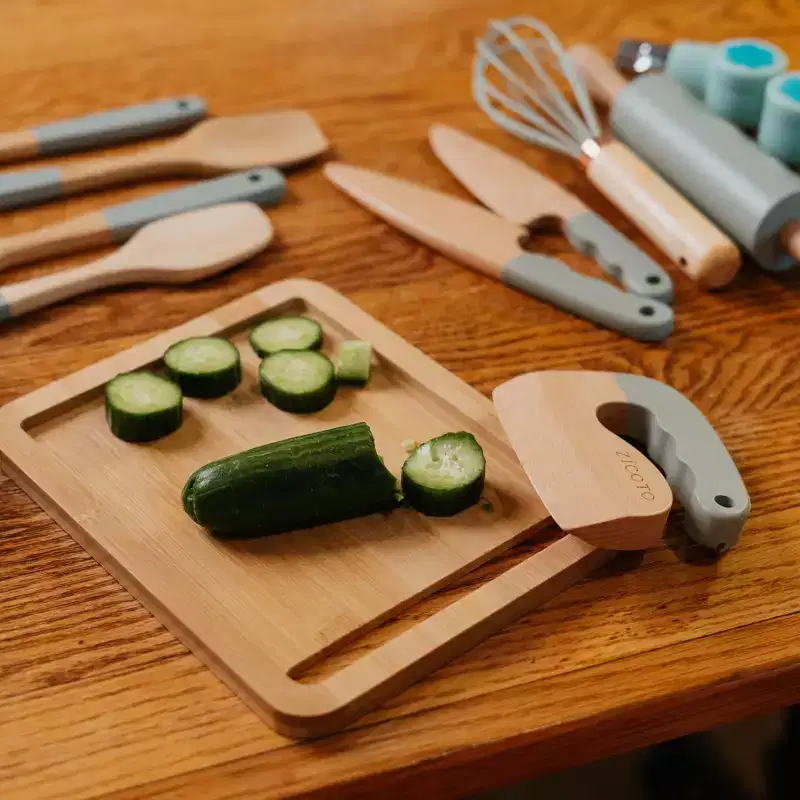 Wooden Cooking & Baking Set for Kids  Safe, Real Kitchen Tools  Durable Utensils, Perfect Gift for Creating Lasting Family Memories