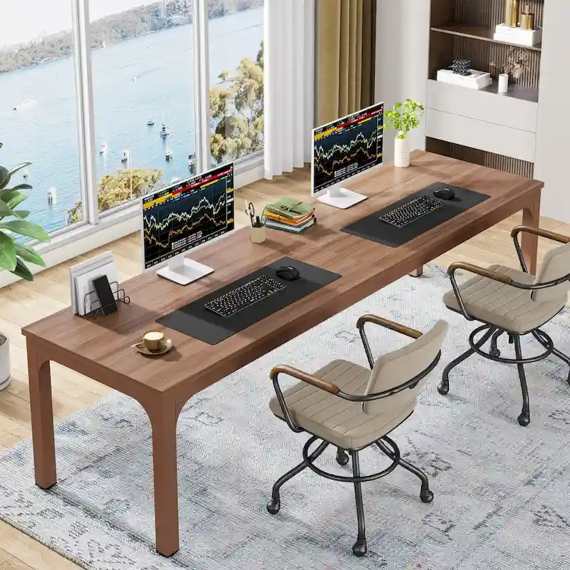 78.74 inch Extra Long 2 Person Double Computer Desk for Home Office