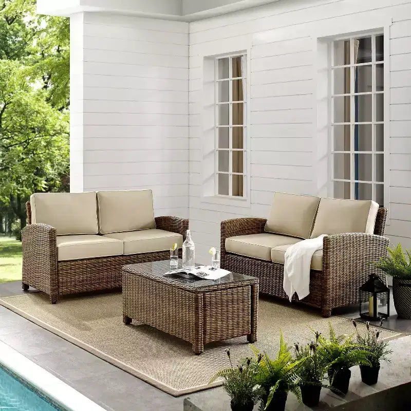 Bradenton 3pc Outdoor Wicker Seating Set - Crosley