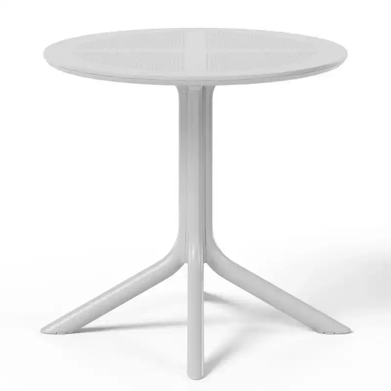 WestinTrends Playa Modern 5-Piece Resin Round Patio Dining Table Set with Stackable Patio Dining Chairs