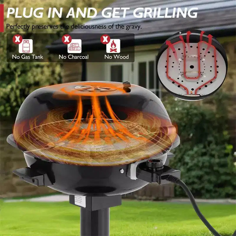 Karl Home Portable Double Layer Electric BBQ Grill