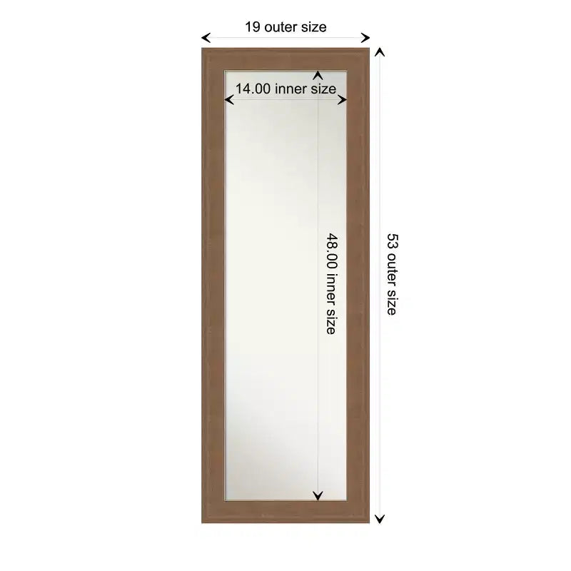 Non-Beveled Framed Full-Length Over-the-Door Mirror