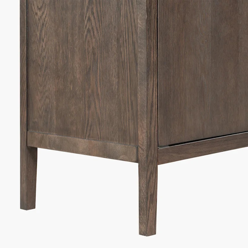 2-Door Wood Cabinet with Adjustable Shelf and Oak Legs