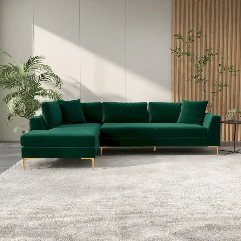 Mae Mid Century Modern Velvet Corner Sectional Sofa