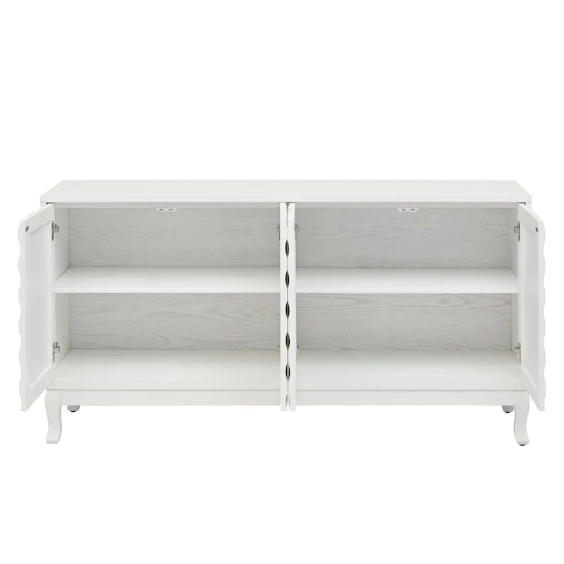 Arched Wavy Pattern Doors Elegant Sideboard with Adjustable Shelves